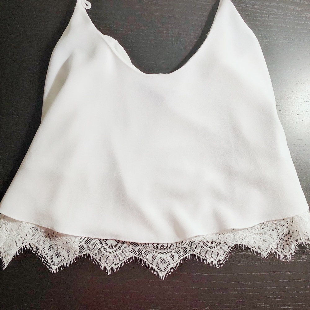 zara white lace tank top
